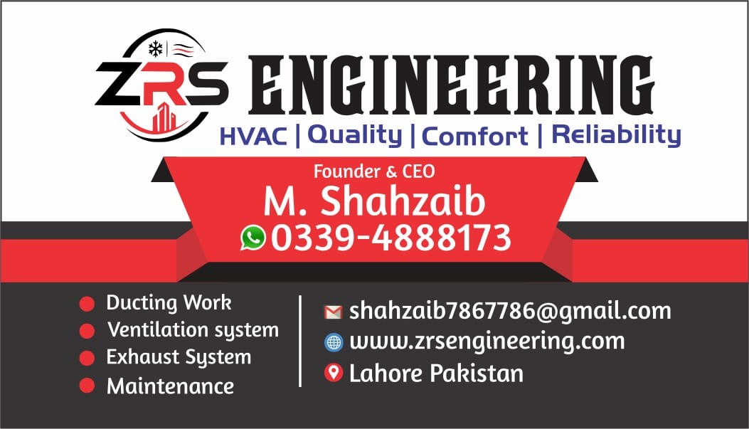 ZRS Engineering business card: M. Shahzaib, Founder and CEO